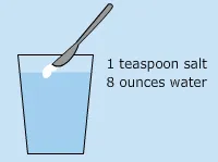 Salt and water mouthwash for orthodontic discomfort relief.